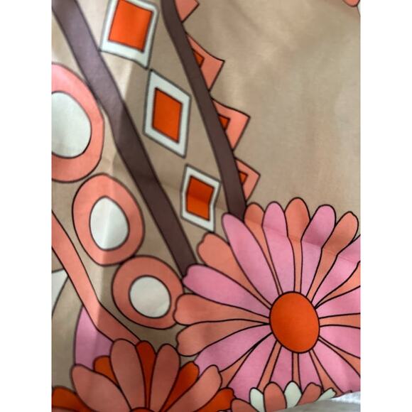Adrienne Landau Silk Scarf Women's Pink Brown Floral Oblong 12" x 52" Rectangle - Picture 9 of 9